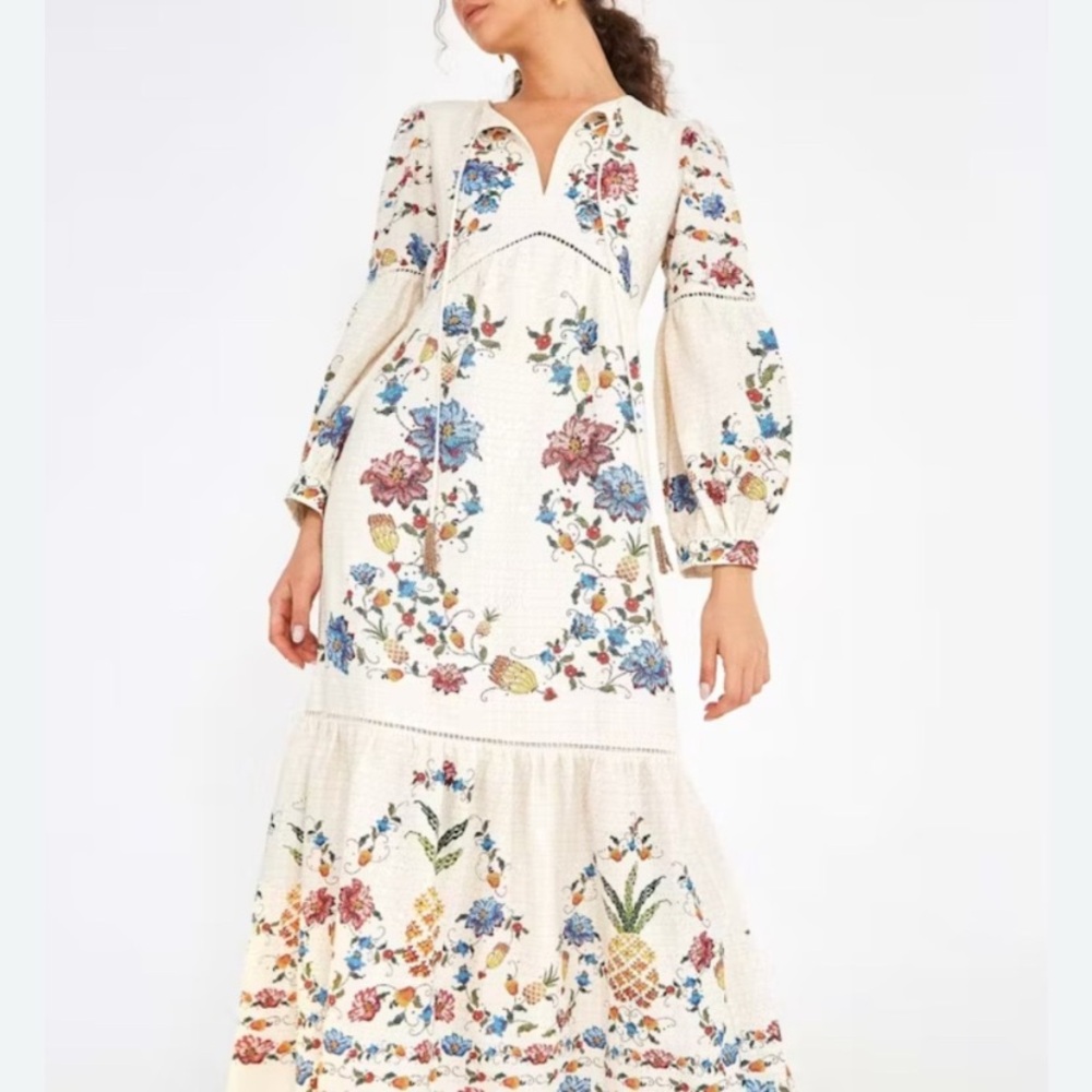 FARM Rio Embroidered Fruit Maxi Dress